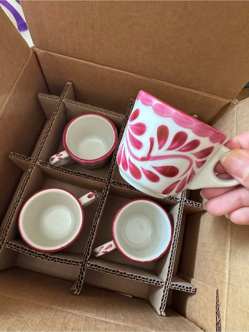 POTTERY BARN Puebla Espresso Cups in Red